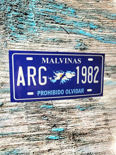 Cartel De Chapa Islas Malvinas 40 Años Azul