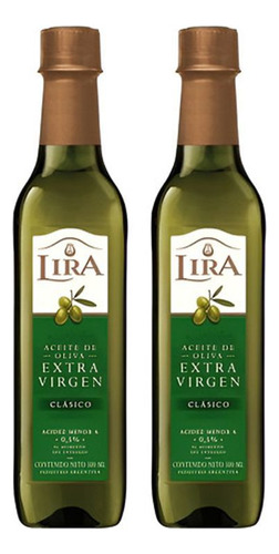Pack X2u Aceite De Oliva Extra Virgen Lira 500ml