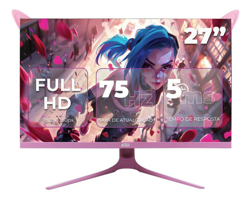 Monitor 27 Polegadas 100hz 1ms Rosa Gamer 1920x1080 Hdmi