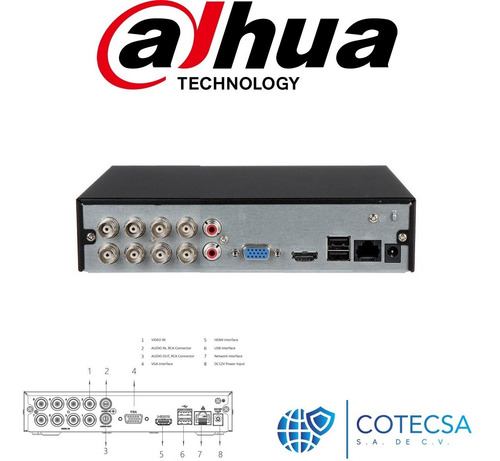 Imagen 2 de 6 de Kit Circuito Cerrado 6 Cámaras 8ch Baluns 720p Dahua 2tb