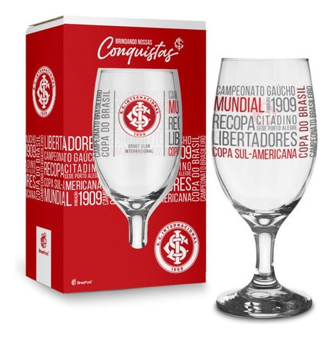 Taça Cerveja Windsor Clubes 330ml - Internacional Títulos Cor Vermelho