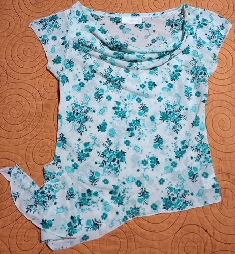 Blusa Manga Corta Gasa Estampada Dama Talle 2