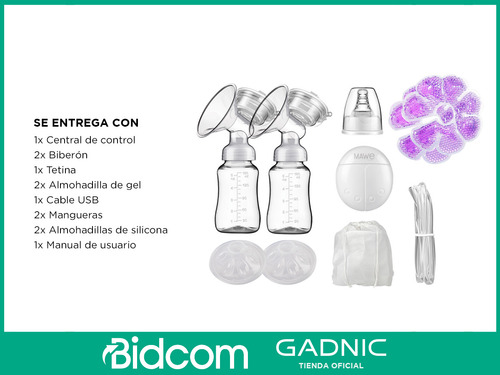 Sacaleche Materna Extractor Doble Eléctrico Mamas Gadnic