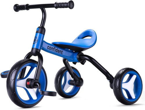 Triciclo Para Niños 4 En 1 Ajustable Color Azul Marca Ygjt 