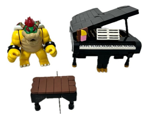 Bowser Rey Koopa Con Piano Armable Bloques De Mario Peach