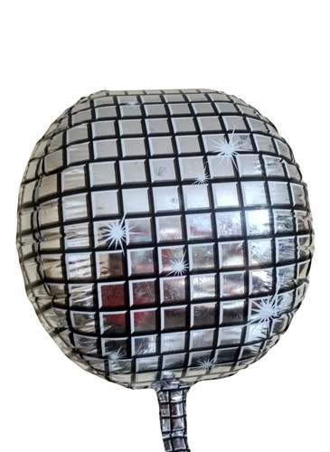 10 Globo Retro Metalico Bola Disco 80s Tematica Mayoreo Color Plata