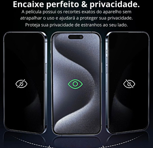 Capa Capinha Proteção + Pelicula Anti Spy Iphone 11 Ao 16 Azul-claro Iphone 13 Pro