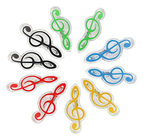 20pcs Colorful Music Notes Paper Clips Plastic Music Bo...