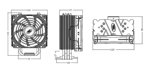 Imagem 8 de 8 de Cooler Processador Deepcool Gammaxx 400 V2 Intel Amd Blue