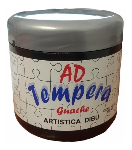 Tempera Artistica Dibu Ad Escolar Colores Pote X200 Ml X1 U