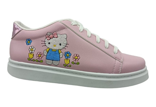 Tenis Bordados Para Niña Mujer Hello Kitty Flores 