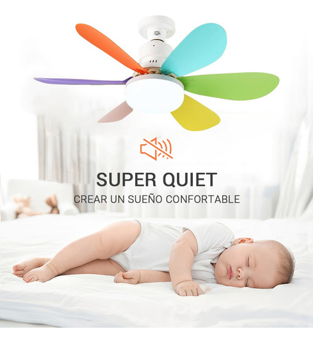 Ventilador De Techo 6 Aspas Con Luz Led Y Control Remoto