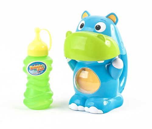 Imagen 2 de 6 de Burbujero Bubble Fun Hipopotamo Lanza Burbujas Frontal Edu