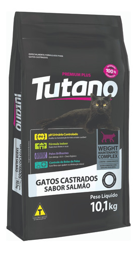 Ração Tutano Para Gatos Castrados Salmão Premium Plus 10,1kg