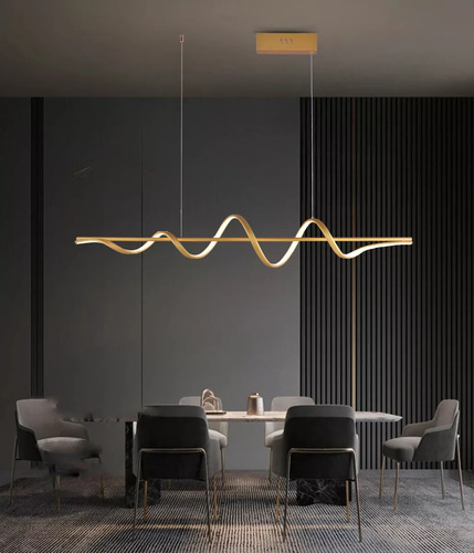 Luminária Pendente Spiral Dna 120cm 45w 3000k Dourado Equipe Led