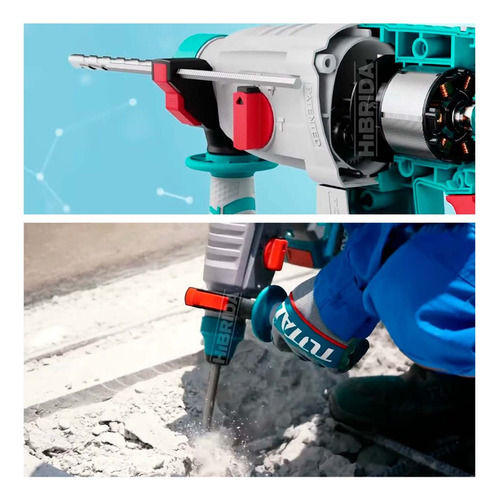 Martelo rotativo sem fio total de, industrial - motor sem escova, sem carbono - 2 J, suporte Sds Plus - com 2 baterias de íon de lítio de 4,0 ah, carregador e estojo - Trhli202287