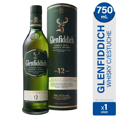 Whisky Glenfiddich 12 Años Single Malt Estuche 750ml Botella