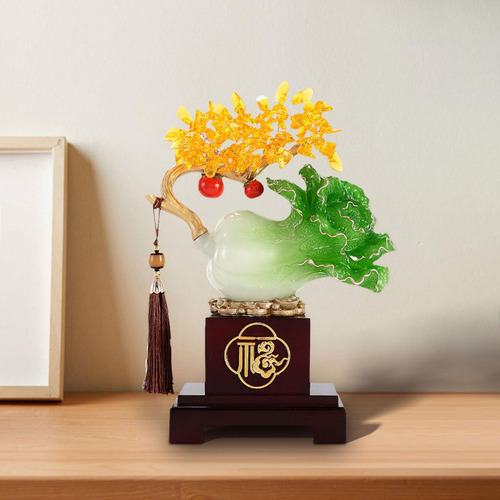 Estatua De Repollo Decoración China Fengshui 9,4x4,3x13