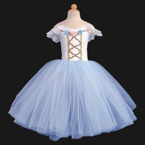 Traje De Ballet Profesional Azul Tutú Clásico De Bailarina