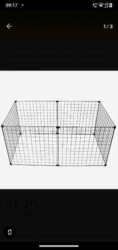 Imagem 2 de 2 de Cercado Para Cachorro 120x60 Cercadinho Para Cachorro