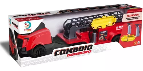 CAMINHÃO DE BRINQUEDO COMBOIO BOMBEIRO COM ACESSORIOS - CAMINHÃO