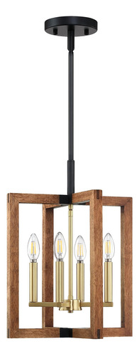 Doraimi Lighting Lmpara Colgante De Techo De Madera Maciza N