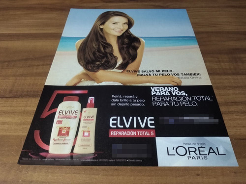 (pg216) Natalia Oreiro * Publicidad Clipping Elvive