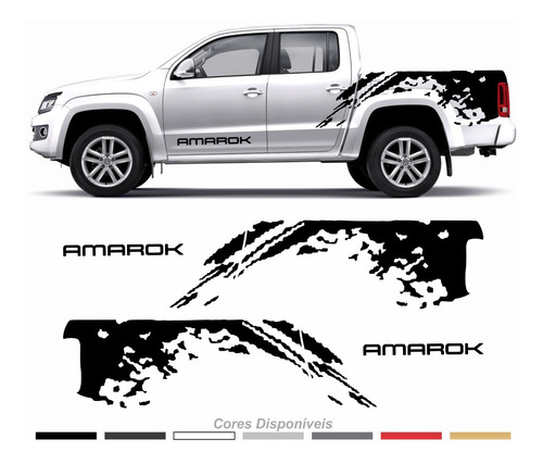 Par Adesivo  Volkswagen Amarok Faixa Lateral Custom Ama111