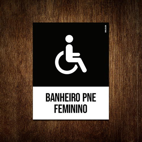 Kit 10 Placa Sinalização Ícone - Banheiro Pne Feminino