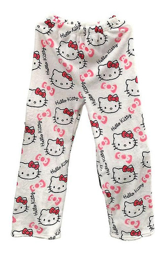 Pantalones De Pijama De Franela Kawaii Sanrio Kitty Y2k Para