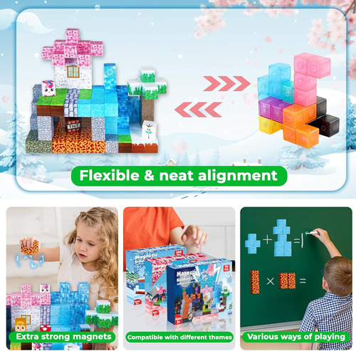 Magnetic Blocks-150pcs Magnetic Building Blocks Magnet Cu...