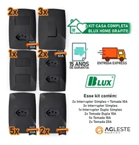 Comprar Tomadas Interruptores (15 Pçs)) Casa Completa Blux Preto