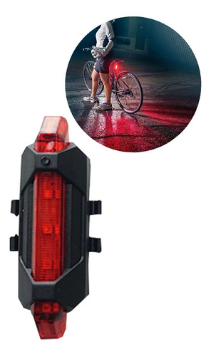 Luz Led Bicicleta O Casco Trasera O Delantera Recargble Roja