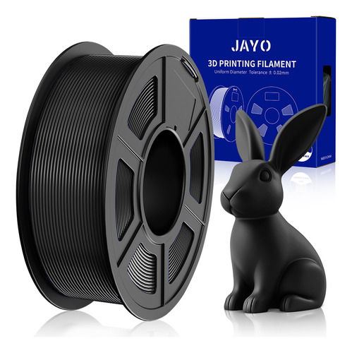 Filamento Pla Mate Para Impresora 3d 1.75mm 1100g Jayo Color Negro