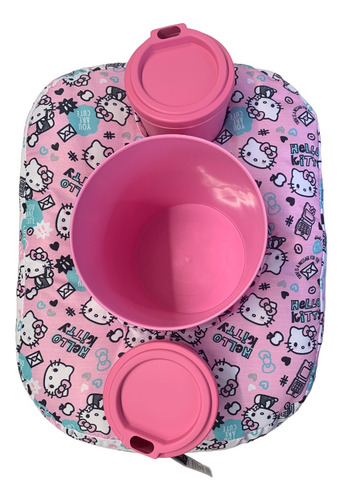 Kit Almofada Porta Pipoca Com Balde E Copo Hello Kitty Pop
