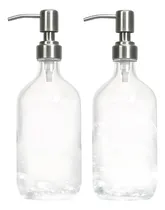 Comprar Juego 2 Dispensadores Jabón Vidrio Transparente 500ml Baño