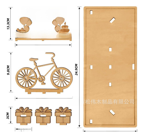 Ae Color Madera, Caja De Regalo For Bicicleta, Clip De