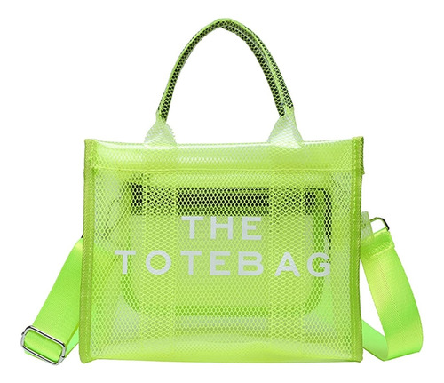 Cartera Tote Bag Jelly Alta Calidad Colores Vibrantes Verde 
