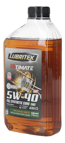 Aceite De Motor Ultimate Sintetico 5w40 1/4 Gl
