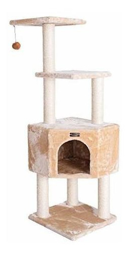 Torre Gato Madera Niveles - Juego Kitten - 48  - Beige