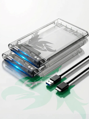 Kit 2 Case Gaveta Transparente Para Hd Externo Slim Ssd Sata 2.5 Usb 3.0 Xbox Notebook E Pc