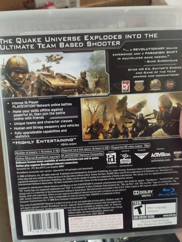 Quake Wars Enemy Territory Ps3 Física (Usado)