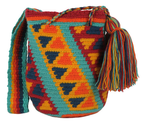 Mochila Wayuu Pequeña Colores Fuertes