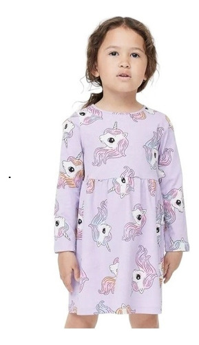 Vestido De Niña Unicornio Hym Importado