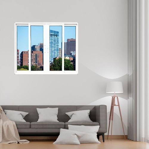 Janela Vitrô De Alumínio 4 Folhas 120 X 200cm Linha 25 Wt