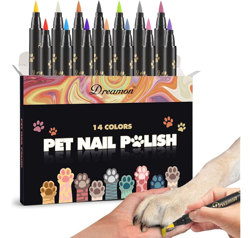 Dreamon Dog Nail Polish Pen, 14 Colores Pet Nail Polish Set 