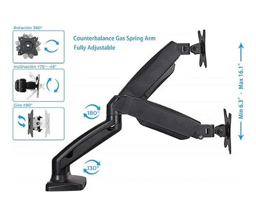 Rack Soporte Escritorio Para Monitor 13 A 32 PuLG Ajustable