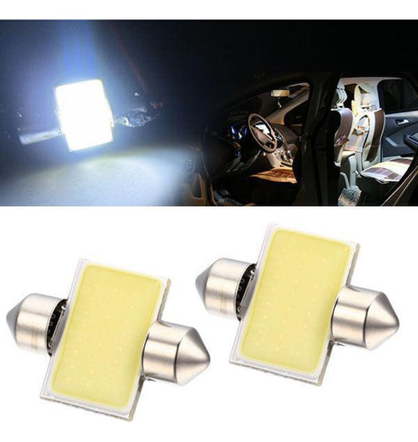 2x2pcs Blanco 31mm 12smd Cob Bombilla Led Lámpara De