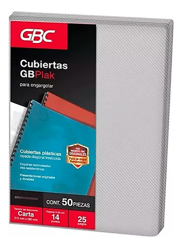Cubiertas Gbc Transparente Rayada Tamaño Carta