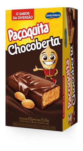 Paçoca Coberta Com Chocolate Paçoquita 18gr C/24un